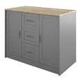 thumbnail image 5 of Twin Star Home 46" Traditional Kitchen Island with Butcher Block Top, Antique Gray, 5 of 11