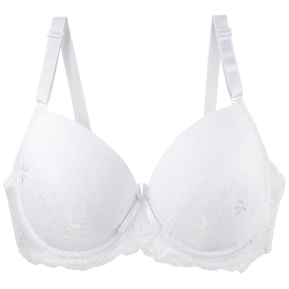 Ynynloco Women's Push Up Bra Lace Full Coverage Plunge Padded Support Underwire Bra