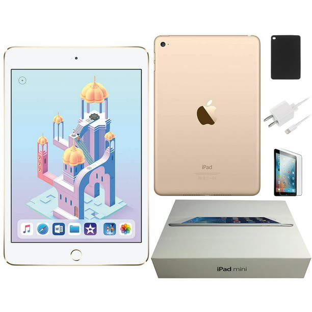 Restored Apple iPad Mini 4 - 128GB, Gold, 7.9-inch, Wi-Fi +4G 