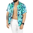 thumbnail image 4 of LA LEELA Men's Hawaiian Shirt Tropical Floral Beach Shirts Casual Button Down Short Sleeve Shirts for Men XL Liberty Wild Flowers, Blue, 4 of 6