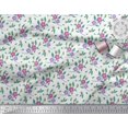 thumbnail image 3 of Soimoi Crepe Silk Fabric Leaves & Periwinkle Floral Print Fabric by the Yard 42 Inch Wide, 3 of 3