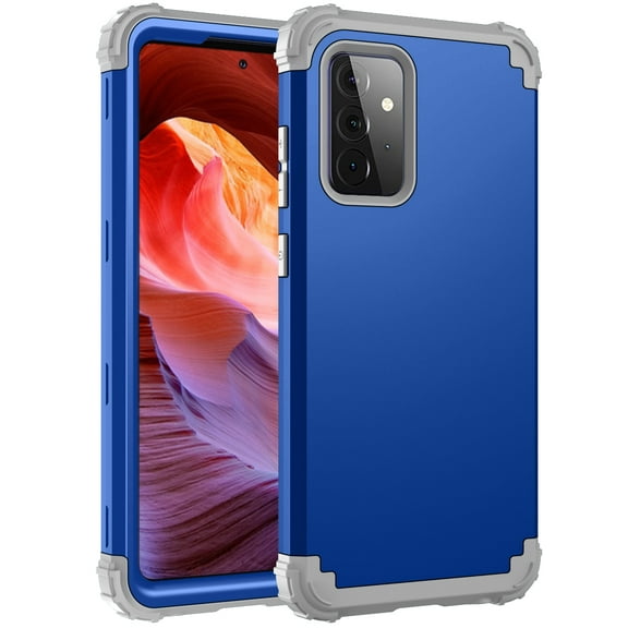 Allytech Galaxy A72 5G Case, Galaxy A72 Case (Not for A71), Silicone PC Heavy Duty Sturdy Shockproof Drop Protective Anti-scratch Bumper Defender Cover Case for Samsung Galaxy A72 5G, Darkblue