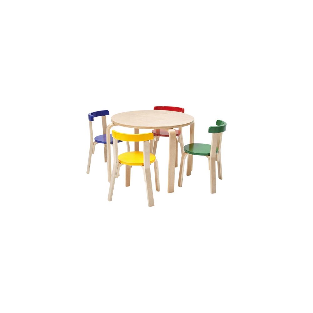 ECR4Kids Bentwood Table and Curved Back Chair Set - Assorted - Walmart