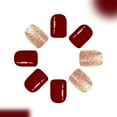 thumbnail image 4 of Elegant 24Piece Set Short Almond Glitters Fake Nails Instantly Application For Special Occasions, 4 of 8