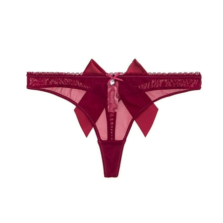

Varsbaby Women s Thongs T Back Underwear Sexy Lace G-String with Exquisite Bow