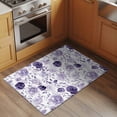 thumbnail image 2 of 2x3 Ft Entryway Area Rug, Purple Flowers Kitchen Rug Runner Washable Floor Mat, Watercolor Farmhouse Botanical Floral Leaf Non Slip Indoor Door Mat Throw Carpet for Bathroom Living Room Bedroom, 2 of 8
