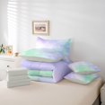 thumbnail image 6 of meiyoeat Purple Green Watercolor Cloud 7-Piece Twin Bedding,Soft Ombre Print Bedding Comforter Set For Girls,Light Gray Reversible, 6 of 7