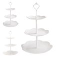 thumbnail image 3 of Soporte para tartas de 3 niveles Plato de frutas Soporte para cupcakes PP Postres Frutas Soporte para dulces Soporte Bandeja para servir bodas AweSitey JJ17649-02, 3 of 6