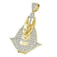 thumbnail image 4 of Real Genuine Diamond 0.60 Cwt. Egyptian God Anubis Pharaoh Men's Pendant Chain Set Charm, 4 of 5