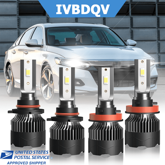 For Honda Accord 2013-2018 Combo LED Headlight 9005 High H11 Low Beam Bulbs Kit 4Pcs White