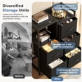thumbnail image 4 of CONCETTA 5 Drawer Fabric Dresser, 2-Tier Shelf Storage Chest, Storage Cabinet for Bedroom, Hallway, Entryway, Black, 4 of 9