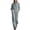 Gray, variant on Tqcoqu Women's Collared Button Front Cargo Jumpsuit,Long Sleeve Elastic Waist Wide Leg Cotton Linen Workwear Jumpsuit with Multi Pocket