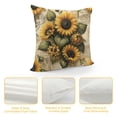 thumbnail image 4 of GOSMITH  Throw Pillow Cover Vintage Sunflowers Yellow Floral Green Leaf Rustic Wood Antique Wall Grunge Art Decor Lumbar Pillow Case Cushion for Sofa Couch Bed  White, 4 of 5