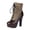 Brown, variant on High Heel Ankle Boots for Women Round Toe Vintage Victorian Booties Wingtip Two-Toned Lace up Fall Winter Dress Shoes
