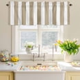 thumbnail image 4 of Valances for Windows Modern Minimalist Stripe Art Rod Pocket Short Curtain for Bathroom Living Room Bedroom Khaki and White Line 1 Panel 42x12in, 4 of 9