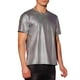 thumbnail image 4 of Camiseta metálica INSPIRE CHIC para hombre, cuello redondo, mangas cortas, camiseta brillante con brillo, color plata, 4 of 6