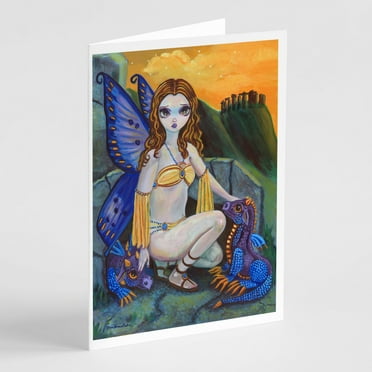 Caroline's Treasures Fairy Foundlings Greeting Cards with Envelopes, 5" x 7" (8 Count)