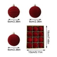 thumbnail image 3 of 12 Pcs Christmas Velvet Balls 2.36 Flocked Christmas Hanging Ornaments Handmade Velvet Balls Xmas Tree Ornaments Xmas Tree Bulbs for Wedding Anniversary Party (Red), 3 of 6