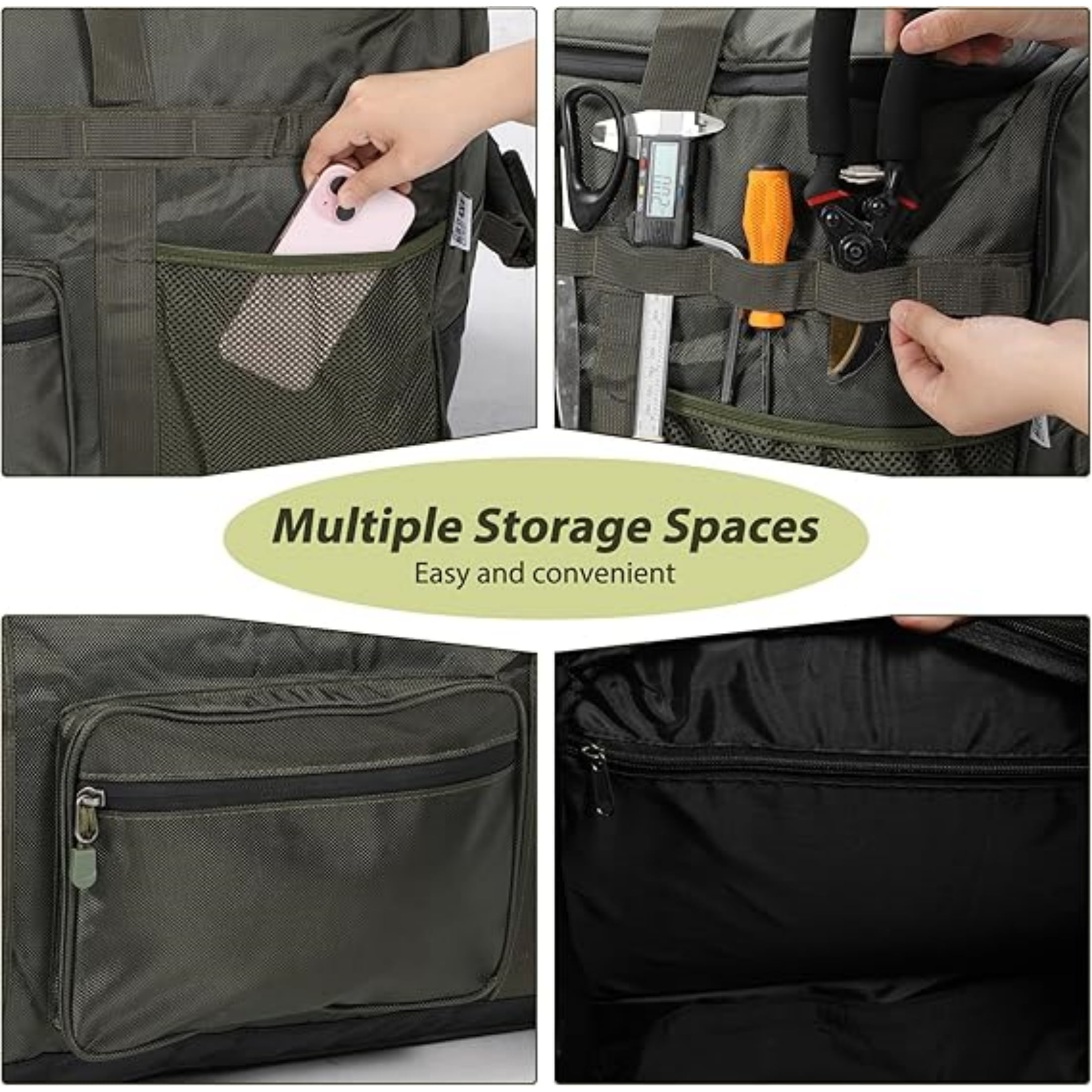 REDCAMP 100L Foldable Rolling Duffle Bag with Wheels, Extra Large Travel Luggage Collapsible Duffel Bag, Military Green