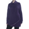 thumbnail image 2 of bar III Womens Zipper Tunic Sweater, Purple, X-Large, 2 of 3
