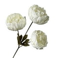 thumbnail image 2 of Artificial Flowers 3heads Peony Cored Peony Artificial Flower Fake Rose Wedding Living Room Decoration (White), 2 of 5