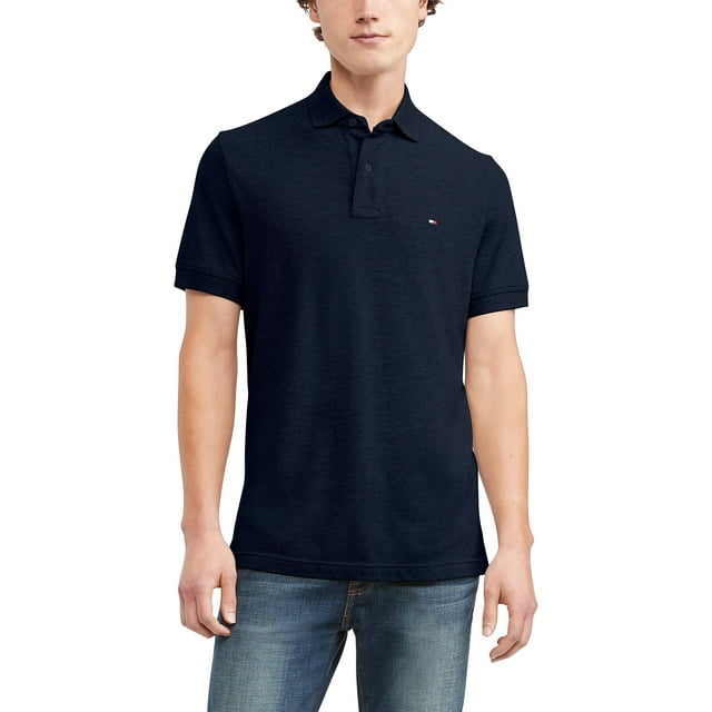 Polo Tommy Hilfiger para hombre, corte clásico, de algodón azul marino