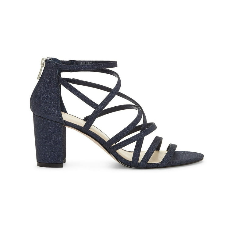 Jessica Simpson Women s Stassey Synthetic Glitter Strappy Block