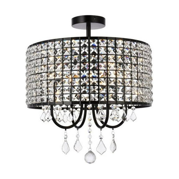 Elise 17 inch flush mount in black