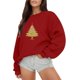 thumbnail image 1 of Gibobby Sudaderas para mujer navidad Sudadera con capucha de manga larga con estampado de oro de imitación para mujer(Rojo,M), 1 of 4
