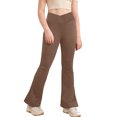 thumbnail image 1 of TZEWGL Girls Spring Summer Solid Full Length Flared Pants For Girl Yoga Leggings Flared Pants Clothes For Kids size 4-5T, 1 of 6