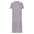 thumbnail image 5 of Dasayo Nightgowns for Women Zip up Long Fall Short Sleeve Sleep Dresses Side Split Striped Sleepwear Women Pajamas S, 5 of 7