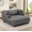 Gray, variant on Euroco Oversized Chaise Lounge 52.4" Modern Comfy Lounger Chenille Upholstered Sofa Bed with Deep Seat and Layered Armrests for Living Room or Bedroom, Black