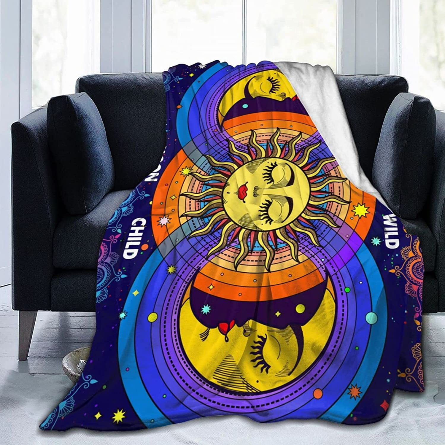 Astrology Decor, Witchy Blanket, Gothic Blanket