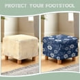 thumbnail image 6 of SCRAWLGOD Flower Print Navy Ottoman Cover Square, Folding Storage Ottoman Slipcovers, Stretch Footrest Foot Stool Covers Protector with Elastic Bottom for Pets, 6 of 7