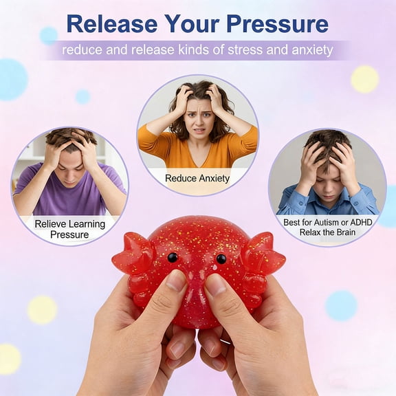 Glitter Marine Animal Squishies Gadget Stress Relief Squeeze Figurine for Relaxation