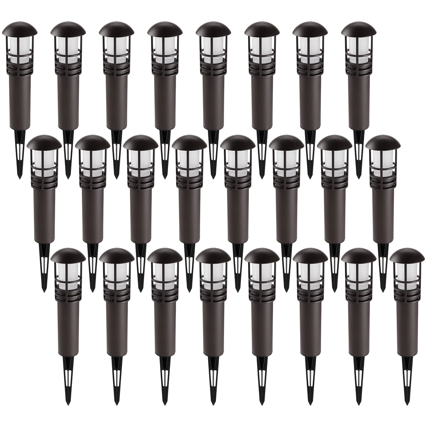 LEONLITE 24Pack 3W LED Landscape Light, DC 12V Only Waterproof Pathway Light, Aluminum Housing