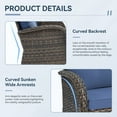 thumbnail image 6 of Bellefurn Patio Swivel Chairs Set of 2 Outdoor Swivel Rocker Patio Chair with Side Table,Wicker Patio Furniture Set for Porch Deck Backyard Poolside, 6 of 12