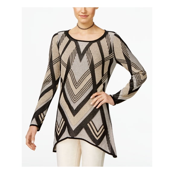 INC $89 Womens Gold Printed Long Sleeve Trapeze Sweater XL B B