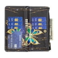 thumbnail image 3 of iPhone 16 Case Zipper Purse Embossed Pattern Premium Leather Wallet Cover Flip Stand Card Slots Holder Magnetic Closure with Wrist Strap Case for iPhone 16, Gold Butterfly, 3 of 9