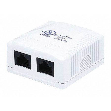 UPC: 0844660070917 | Monoprice Surface Mount Box Double Cat5e Ports – White