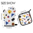 thumbnail image 2 of Yayeee Oven Mitts and Pot Holder Set of 2 Heat Resistant Kitchen Gloves Baking Hot Pad, Black Simple Shapes, 2 of 5