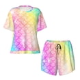 thumbnail image 4 of Lsque Fish Scale Women's Short-Sleeved Pajama Set - 2 Piece Soft and Lightweight Sleepwear Set-Large, 4 of 9