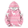 thumbnail image 5 of Atogsazn Childrens Girls Christmas Hoodies Casual Graphic Loose Fit Pullover Sweatshirt Fall Winter Fleece Tops with Pocket Pink 6-7 Years Fashion, 5 of 5
