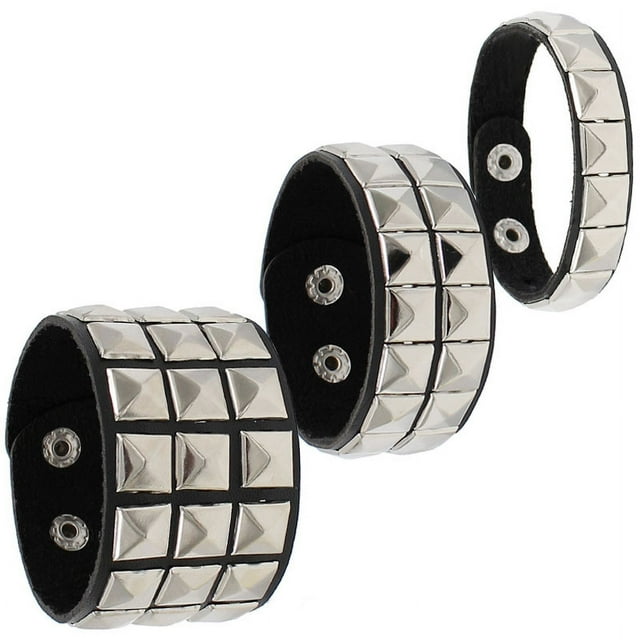Pulsera de cuero con tachuelas punk para hombres y mujeres Pulsera con tachuelas de los años 80 Pulsera gótica de punk rock Brazalete con remaches de púas Brazalete de metal unisex para regalos de fiesta de Halloween Accesorios oso de fresa Electrónica