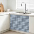 thumbnail image 3 of Sky Blue Striped Small Cabinet Curtains 10"W x 11"L, Farmhouse Vintage Sky Blue Stripes Sink Skirt Dust-Proof Short Curtain for Bathroom Vanity Storage Cubby Desk, Self Adhesive Privacy Drapes, 3 of 9