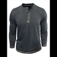 thumbnail image 3 of Camisetas Henley para Hombre, Larga Raglán, Informales, Ajustadas, Ligeras, de Moda. Gris Oscuro XL, 3 of 7