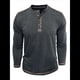 thumbnail image 3 of Camisetas Henley para Hombre, Larga Raglán, Informales, Ajustadas, Ligeras, de Moda. Gris Oscuro L, 3 of 7