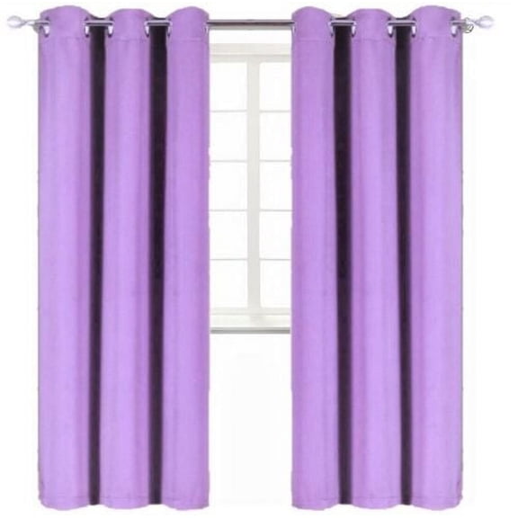Blackout window curtain for living room / bedroom drapes divider room panel thermal grommet Set of 2 panels , 37 by 84 inch, LILAC color