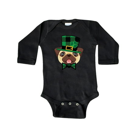 

Inktastic St Patricks Outfit Pug Dog Gift Baby Boy or Baby Girl Long Sleeve Bodysuit