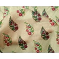 thumbnail image 4 of oneOone Silk Tabby Fabric Leaves & Floral Block Print Fabric BTY 42 Inch Wide, 4 of 4